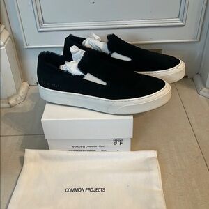 Common Projects Black and White Minimalist Sneakers